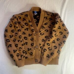 Old Navy Cozy Leonard Print Girl’s Cardigan Button Up Sweater size XL (12)